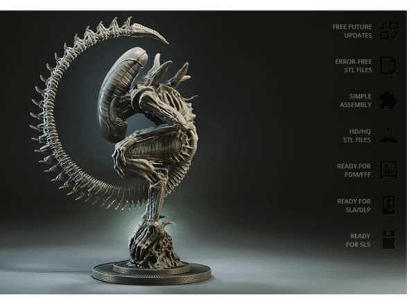 Alien 3D STL FDM- zip 293 MB