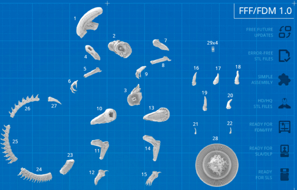 Alien 3D STL FDM- zip 293 MB